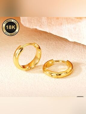 Gold Hoop Huggie Earrings - Classic Women Jewelry